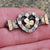 Sterling Silver And Gold Accented Love Heart Brooch Antique Birmingham circa 1893