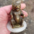 Bronze Figure Of A Sitting Bear Mounted On White Onyx Base Antique circa 1920
