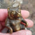 Bronze Figure Of A Sitting Bear Mounted On White Onyx Base Antique circa 1920