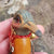 Hand Carved And Painted Beechwood Birds Head Parasol Handle Vintage circa 1930s