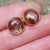 9ct Gold Agate Cabochon Set Pair Of Ear Studs Vintage Circa 1920's
