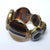 Artisan Jeweller Made Gilt Metal Banded Agate Cabochon Panel Bracelet Antique Victorian Circa 1880