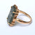 Rare Moss Agate And Old Cut Diamond Set Ring Size UK N 1/2 Antique Victorian circa 1870's