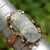 Rare Moss Agate And Old Cut Diamond Set Ring Size UK N 1/2 Antique Victorian circa 1870's