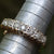 9k Gold Half Eternity 7 Stone Diamond Ring Size UK N Vintage London Circa 1977