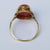 9k Gold Solitaire Coral Cabochon Ring Size UK O Antique Vintage Circa 1920's