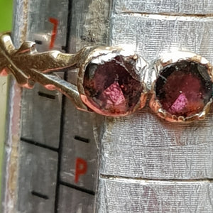 9k Gold Foil Backed Almandine Garnet Five Stone Gallery Ring Antique Georgian Circa 1770's