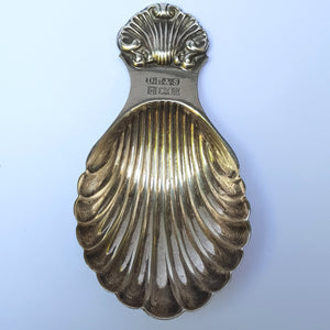 Sterling Silver Scalloped Shell Tea Caddy Spoon Birmingham Assay Office Bicentennial Vintage Circa 1973