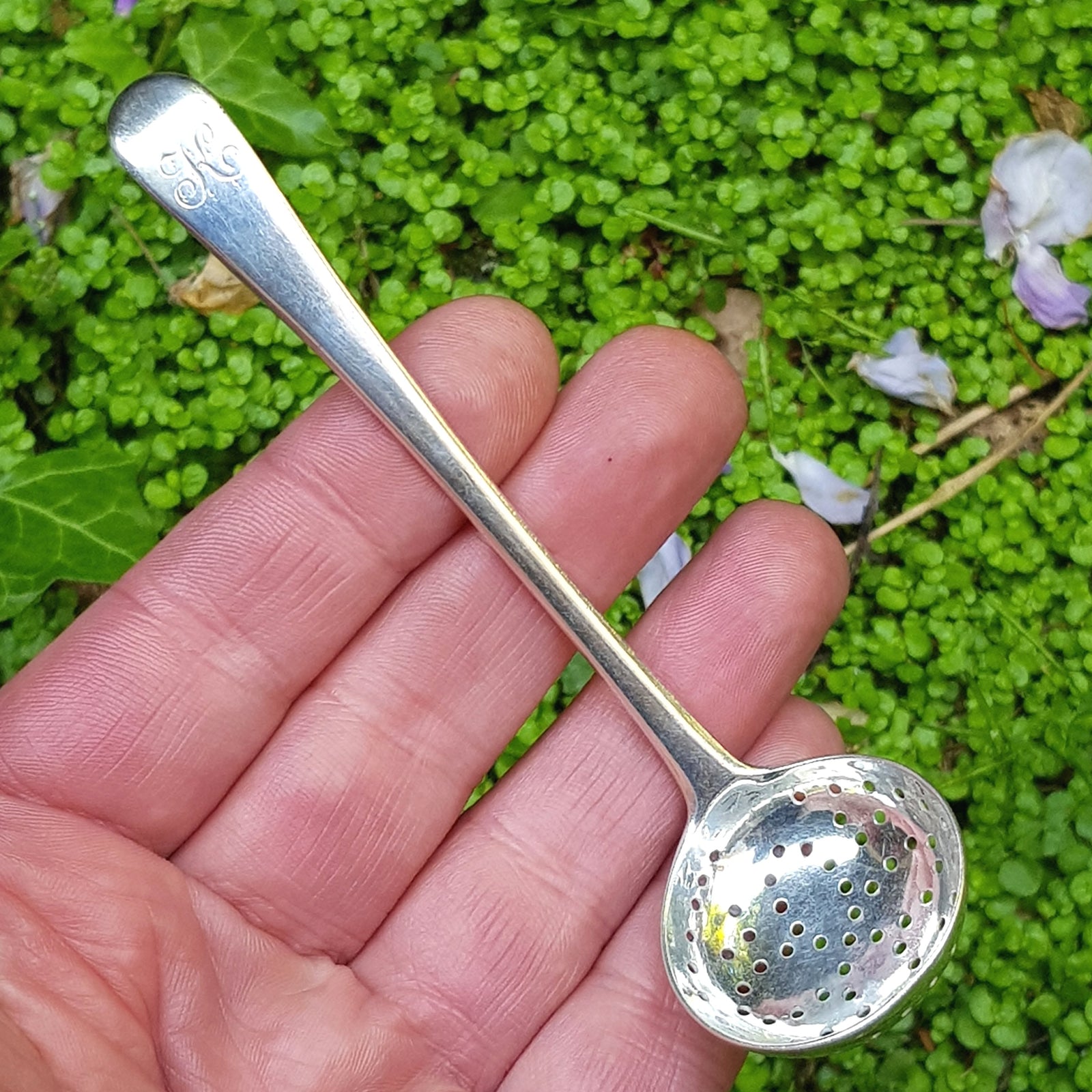Sterling Silver Old English Pattern Spice Sifter Spoon Antique Georgian London Circa 1804