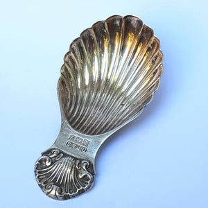 Sterling Silver Scalloped Shell Tea Caddy Spoon Birmingham Assay Office Bicentennial Vintage Circa 1973
