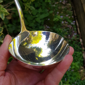 Superb Sterling Silver Ladle With Engraved Rampant Lion Crest Antique Georgian Circa 1817