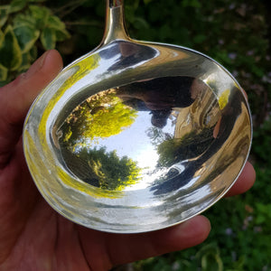 Superb Sterling Silver Ladle With Engraved Rampant Lion Crest Antique Georgian Circa 1817