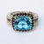 9k White Gold Topaz Sapphire And Diamond Cocktail Ring Size UK I 1/2 Circa 2000