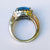 9k White Gold Topaz Sapphire And Diamond Cocktail Ring Size UK I 1/2 Circa 2000