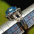 9k White Gold Topaz Sapphire And Diamond Cocktail Ring Size UK I 1/2 Circa 2000