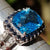 9k White Gold Topaz Sapphire And Diamond Cocktail Ring Size UK I 1/2 Circa 2000