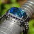 9k White Gold Topaz Sapphire And Diamond Cocktail Ring Size UK I 1/2 Circa 2000