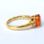 18k Yellow Gold Fire Opal And Diamond Trilogy Ring Size UK O 1/2 Circa 2015