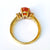 18k Yellow Gold Fire Opal And Diamond Trilogy Ring Size UK O 1/2 Circa 2015