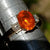 18k Yellow Gold Fire Opal And Diamond Trilogy Ring Size UK O 1/2 Circa 2015