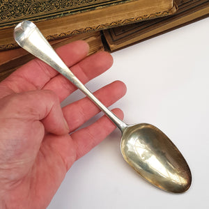 Sterling Silver Old English Pattern Low Mark Table Spoon S. Roby Georgian Antique London circa 1746