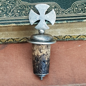 Sterling Silver Crux Terminal Bottle Stopper Sacrament Holy Water Antique Edwardian circa 1909