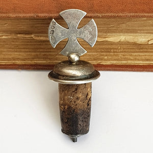 Sterling Silver Crux Terminal Bottle Stopper Sacrament Holy Water Antique Edwardian circa 1909
