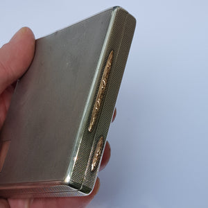 Sterling Silver Rose Gold finished Cheroot Cigarette Box Case Vintage Retro London circa 1946