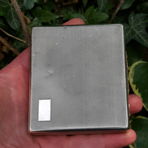 Sterling Silver Rose Gold finished Cheroot Cigarette Box Case Vintage Retro London circa 1946