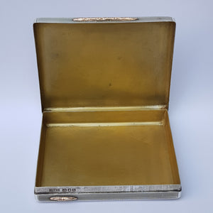 Sterling Silver Rose Gold finished Cheroot Cigarette Box Case Vintage Retro London circa 1946