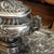 French Solid Silver Urn Style Foliate Repousse Detailed Desk Inkwell Antique circa 1890