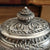 French Solid Silver Urn Style Foliate Repousse Detailed Desk Inkwell Antique circa 1890