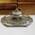 French Solid Silver Urn Style Foliate Repousse Detailed Desk Inkwell Antique circa 1890