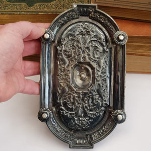 French Solid Silver Urn Style Foliate Repousse Detailed Desk Inkwell Antique circa 1890