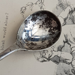 Sterling Siver Mustard Spoon Folly Tower Crested P & W Bateman London Antique circa 1811