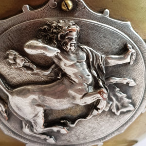 Elkington & Co Superb Silver & Gold Plated Centaur Cartouche Bucket Table Bowl circa 1876