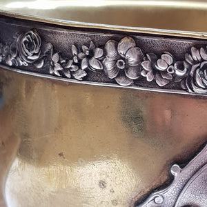 Elkington & Co Superb Silver & Gold Plated Centaur Cartouche Bucket Table Bowl circa 1876