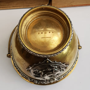 Elkington & Co Superb Silver & Gold Plated Centaur Cartouche Bucket Table Bowl circa 1876
