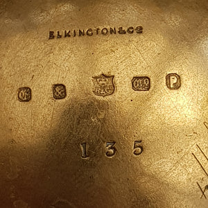 Elkington & Co Superb Silver & Gold Plated Centaur Cartouche Bucket Table Bowl circa 1876