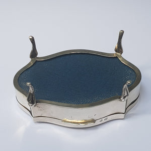 Sterling Silver Pin Stripe Patterned 4 Legged Trinket Box Antique Birmingham circa 1911