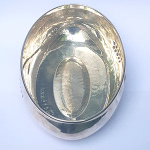 Italian Solid Silver Bread Bowl Harvest Wheat Sheaf Repousse Detailed Vintage circa 1960's