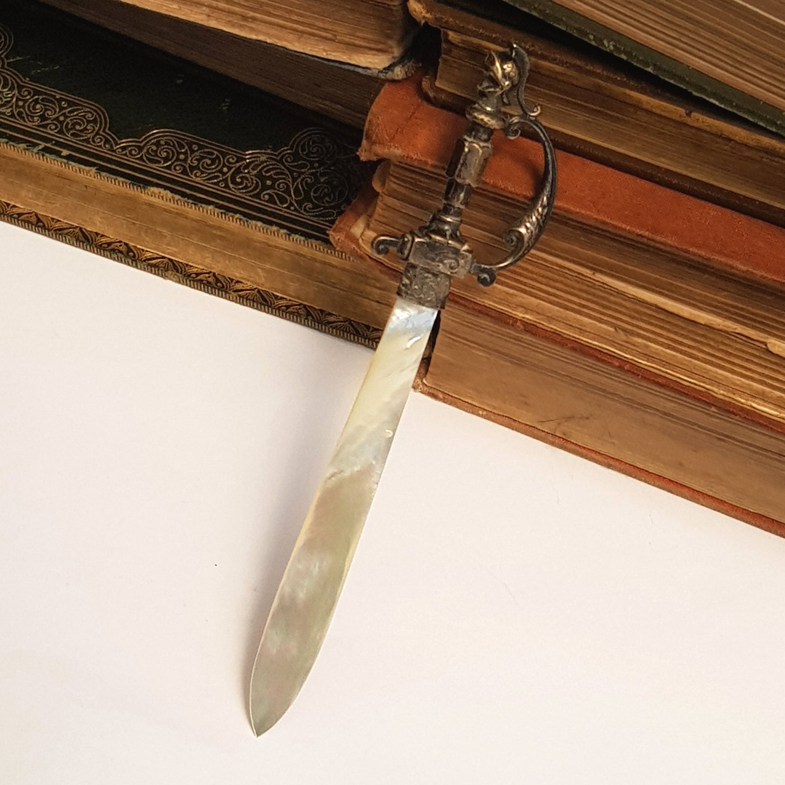 French Souvenir Novelty Mother Pearl Letter Opener Reimes Cathedral circa 1910