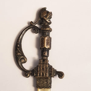 French Souvenir Novelty Mother Pearl Letter Opener Reimes Cathedral circa 1910