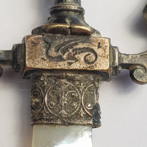 French Souvenir Novelty Mother Pearl Letter Opener Reimes Cathedral circa 1910