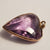 Rare 15k Gold Mounted Amethyst Puffy Heart Pendant 43.4cts Antique Victorian circa 1870