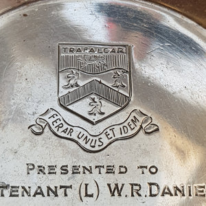 Sterling Silver Ashtray HMS Collingwood Royal Navy Lt. Daniels Vintage Retro Sheffield circa 1950