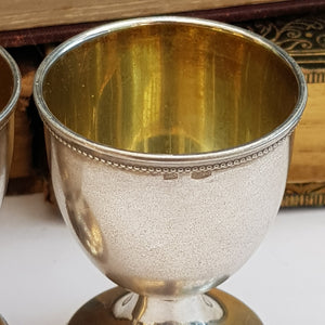 Soviet Russia Solid Silver Pair Of Egg Cups Vintage Circa 1960's