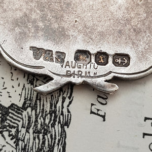 Sterling Silver Oak Laurel Pattern Attendance Medal Named Antique Birmingham circa 1898