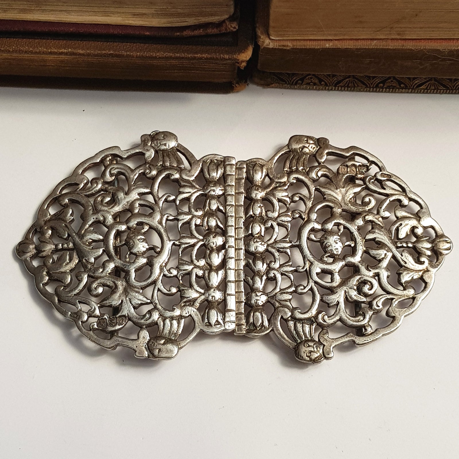 Large Sterling Silver Maternity Matrons Belt Buckle Antique London circa 1899