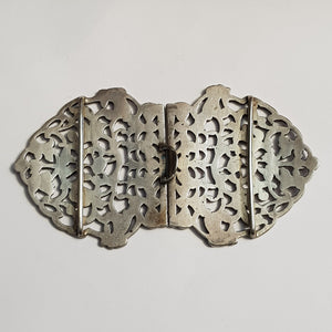 Large Sterling Silver Maternity Matrons Belt Buckle Antique London circa 1899